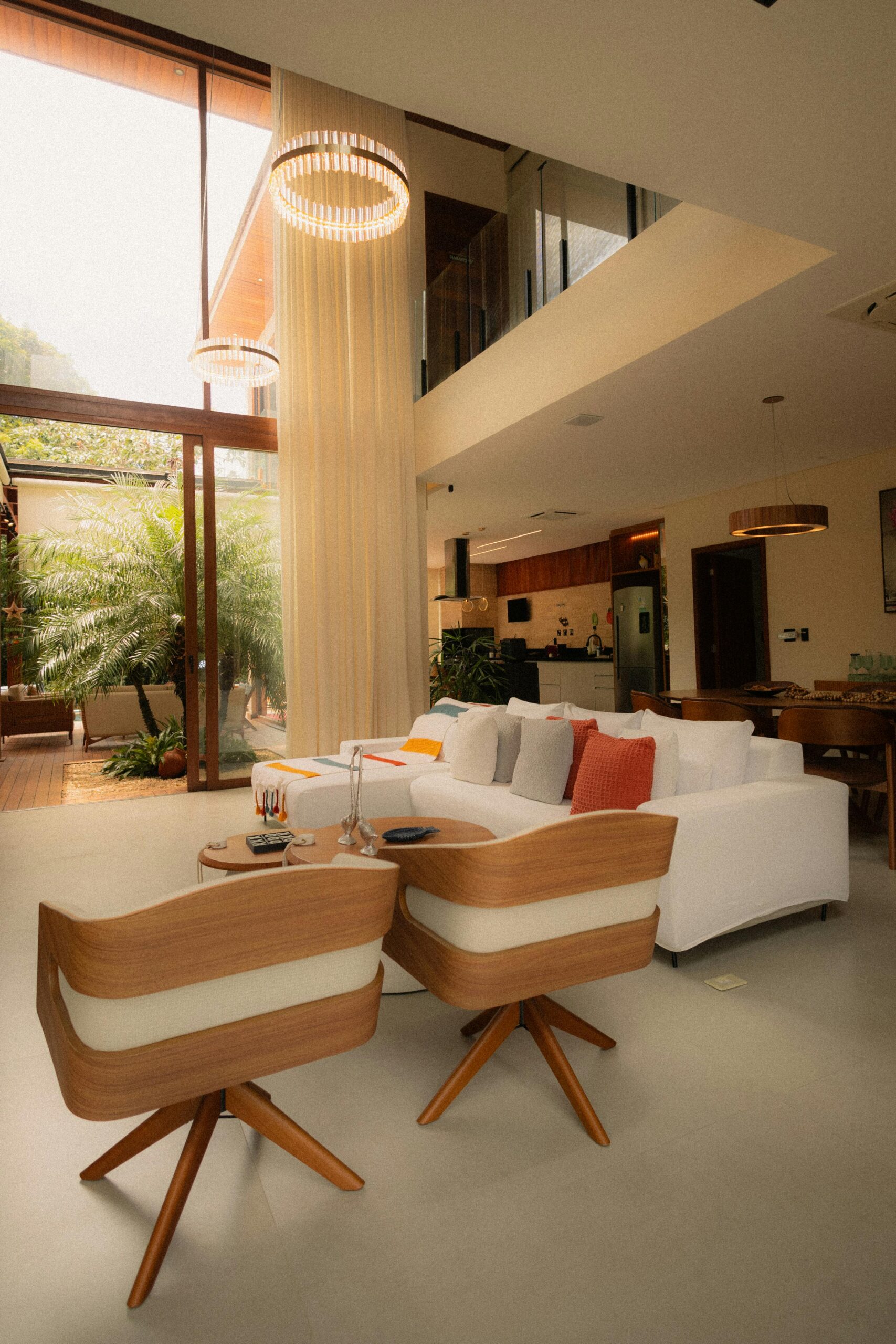 Interior painting in a high-ceilinged living space