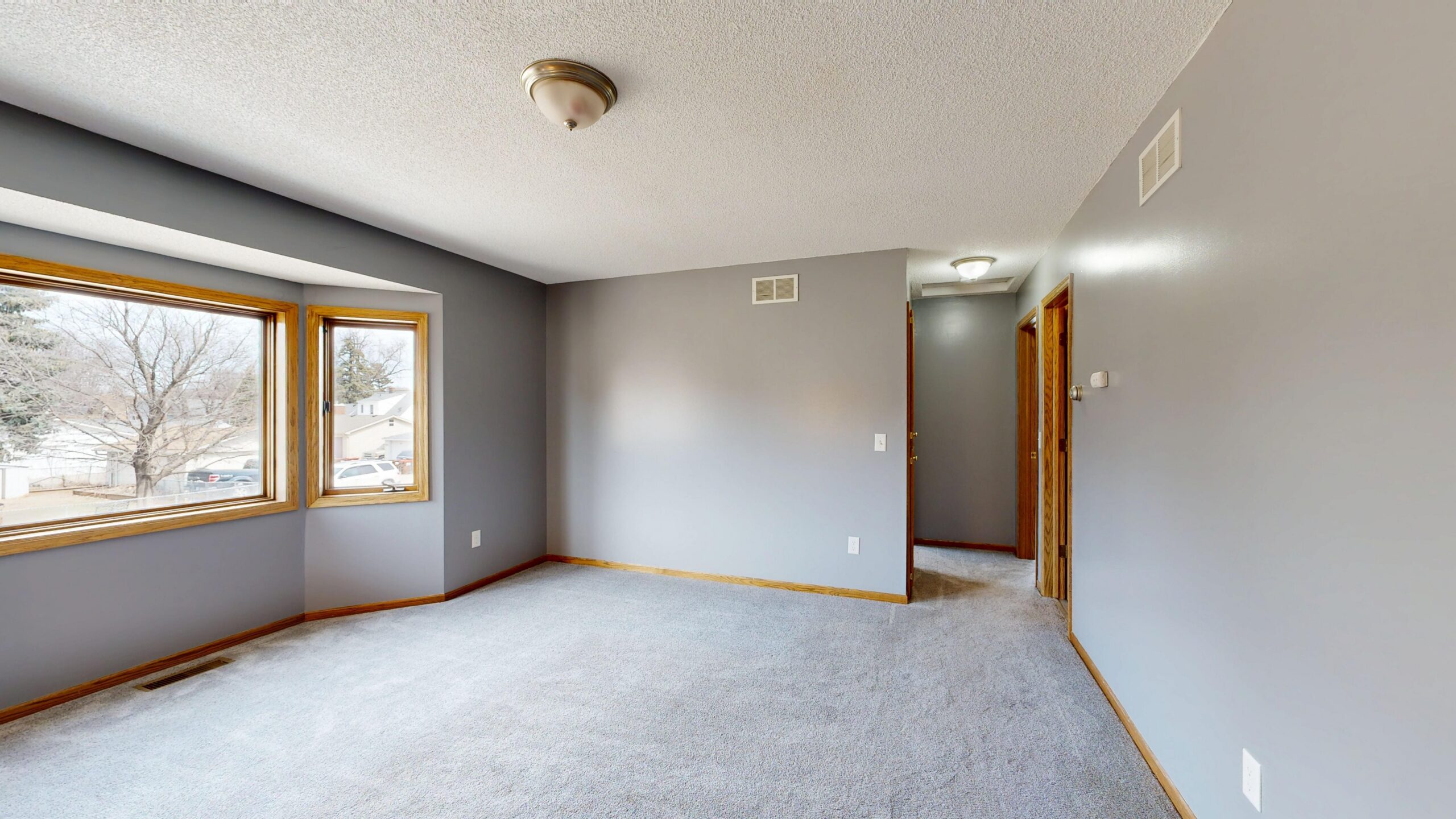 Interior room walls painted in grey